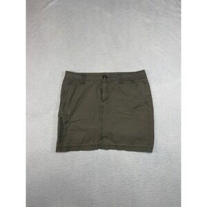 Eddie Bauer Womens Cargo Mini Skirt Olive Green Utility Size 12